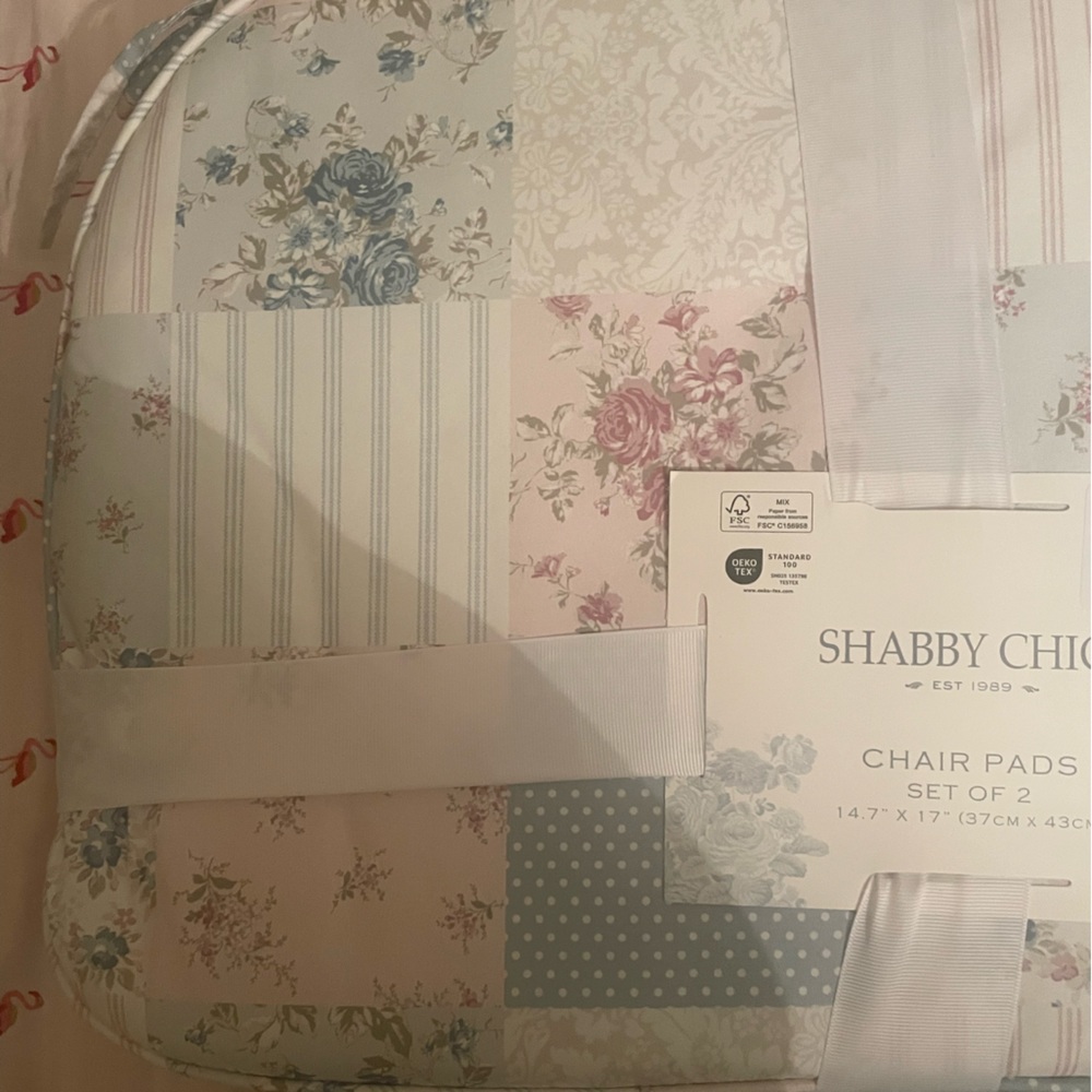 BRAND NEW SHABBY CHIC RACHEL ASHWELL DINING CHAIRS CUSHIONS SET OF 2